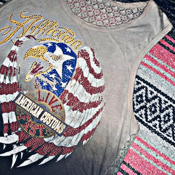 ❤[Affliction] Graphic print embellished tank. - Picture 2 of 12